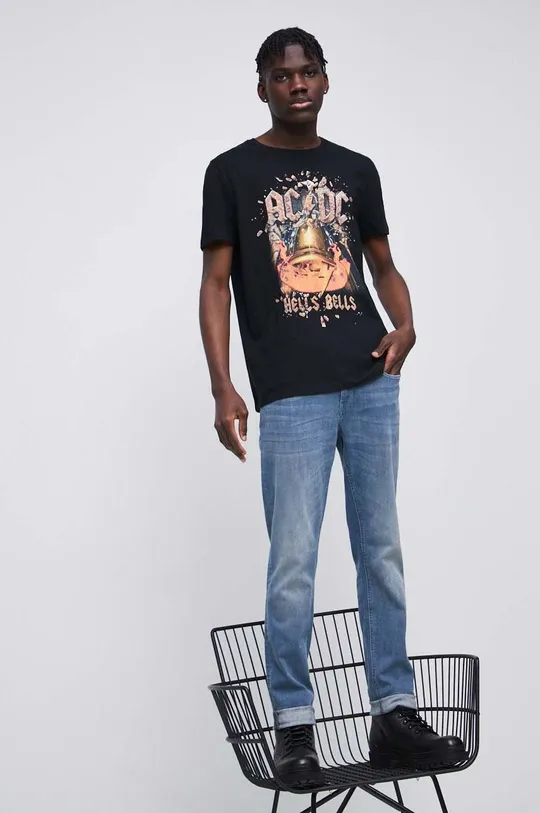 T-shirt bawełniany męski AC/DC kolor czarny czarny
