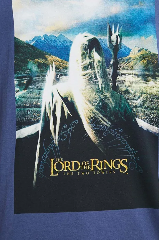 T-shirt bawełniany męski The Lord of the Rings kolor niebieski Męski