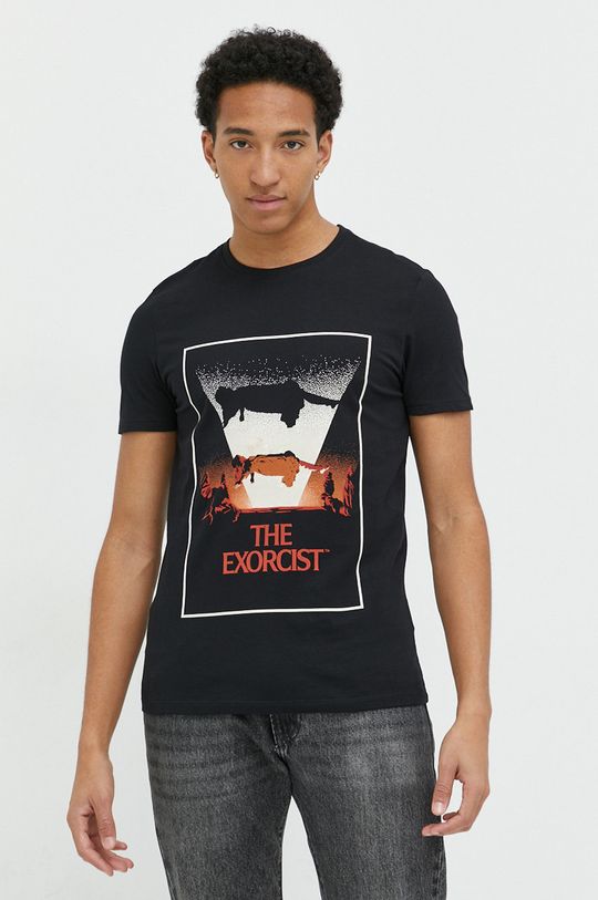 czarny T-shirt bawełniany męski The Exorcist kolor czarny Męski