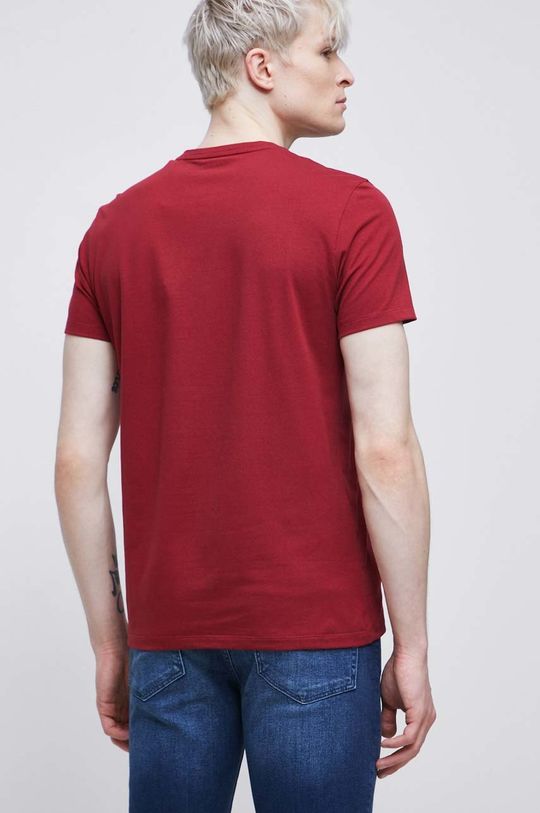 T-shirt męski gładki kolor czerwony 95 % Bawełna, 5 % Elastan