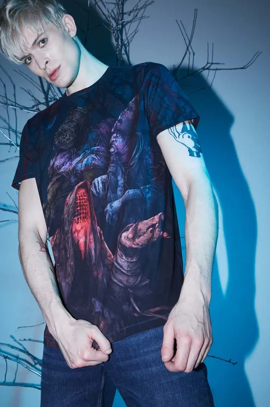 T-shirt bawełniany męski z kolekcji The Witcher x Medicine kolor multicolor multicolor
