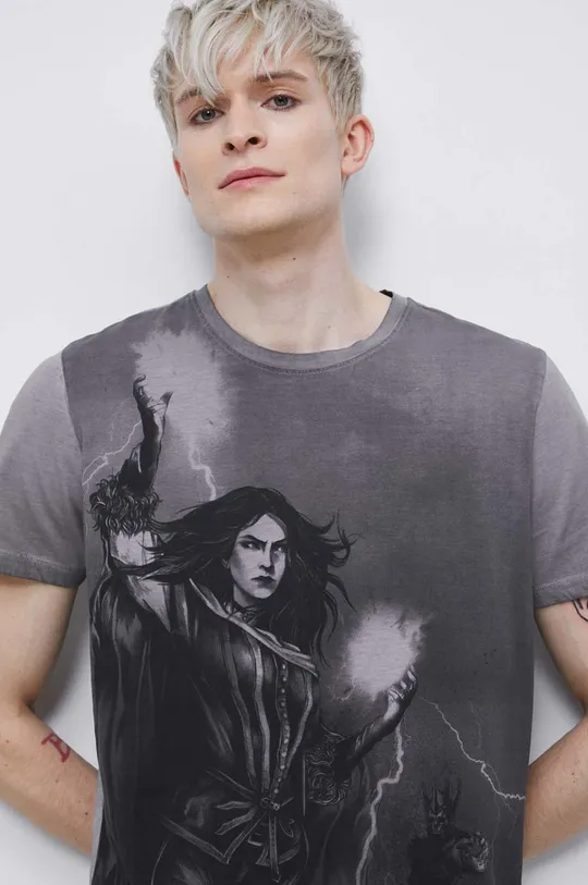 T-shirt bawełniany męski z kolekcji The Witcher x Medicine kolor szary Męski