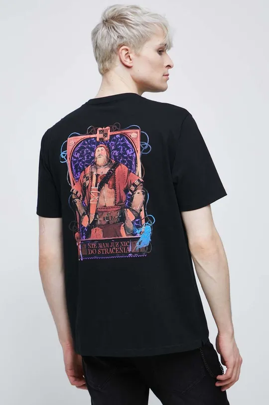 czarny T-shirt bawełniany męski z kolekcji The Witcher x Medicine kolor czarny