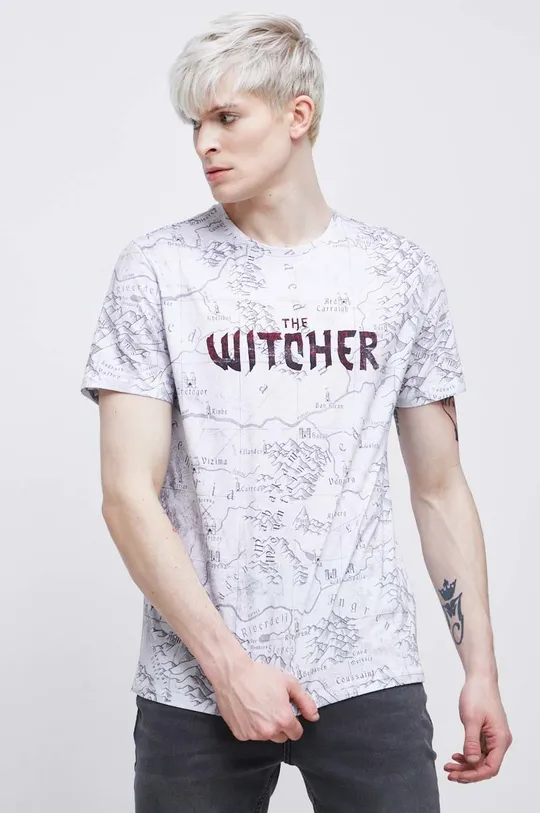 T-shirt bawełniany męski z kolekcji The Witcher x Medicine kolor biały biały
