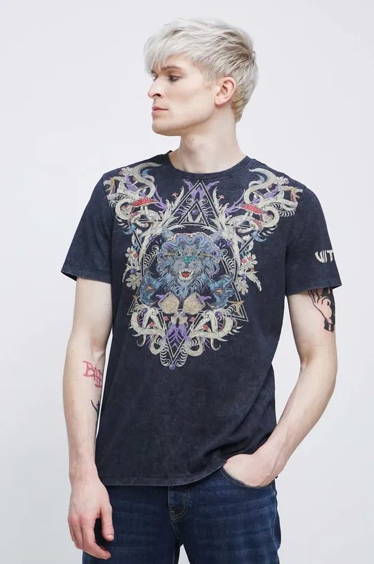 T-shirt bawełniany męski z kolekcji The Witcher x Medicine kolor szary 100 % Bawełna