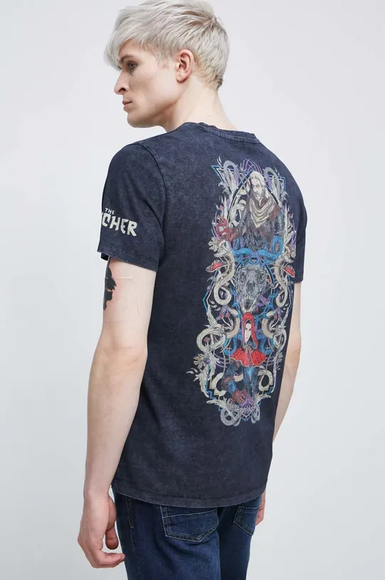 szary T-shirt bawełniany męski z kolekcji The Witcher x Medicine kolor szary