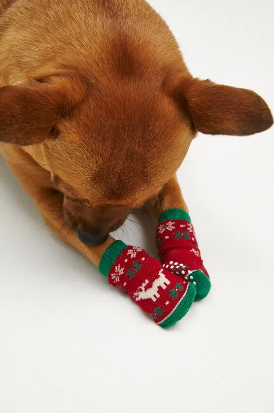 Ponožky pro mazlíčka vánoční více barev 75 % Bavlna, 8 % Polyester, 7 % Polyamid, 5 % Polyvinylchlorid, 5 % Elastan