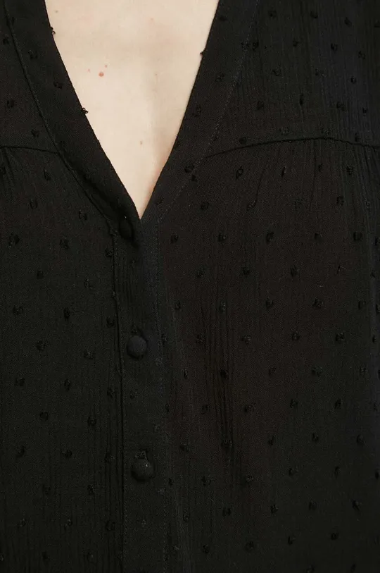 Bluzka damska z ozdobną aplikacją kolor czarny Damski