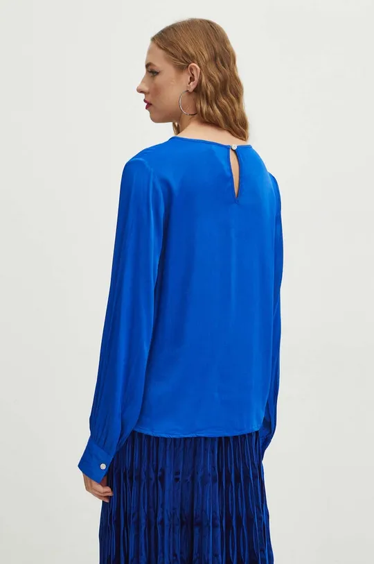 Bluzka damska gładka kolor niebieski 100 % Wiskoza