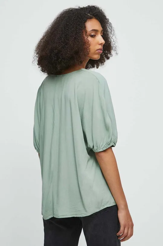 Bluzka damska gładka kolor zielony 100 % Wiskoza
