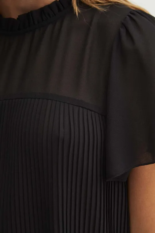 Bluzka damska plisowana kolor czarny