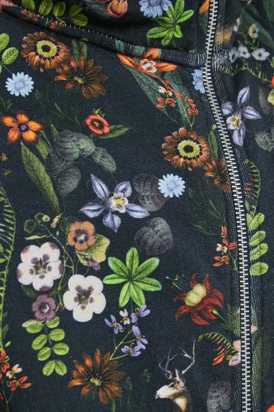 Bluza bawełniana damska w kwiaty kolor granatowy Damski