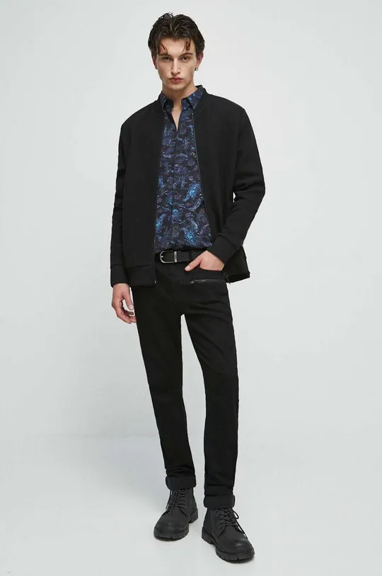 Bluza męska z fakturą kolor czarny czarny