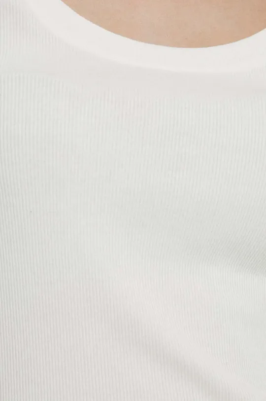 Tričko s dlhým rukávom dámsky béžová farba Dámsky