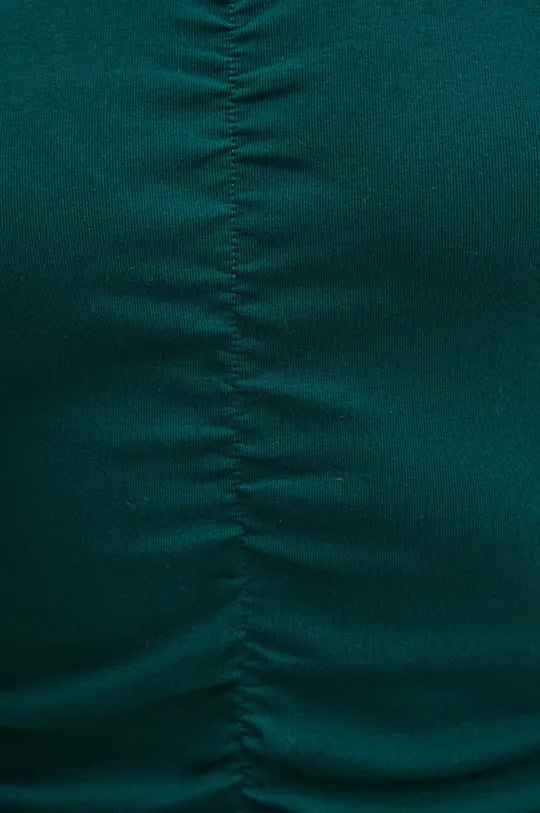 Longsleeve bawełniany damski gładki kolor turkusowy