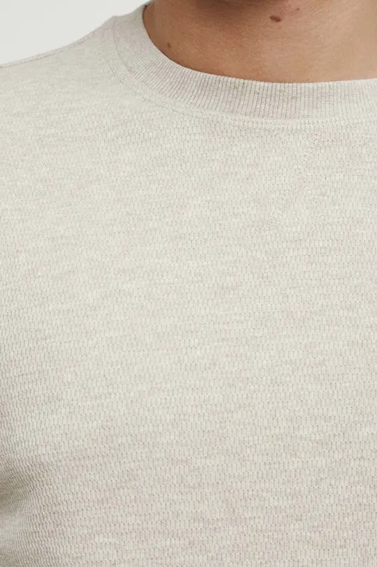 Tričko s dlhým rukávom pánsky béžová farba Pánsky
