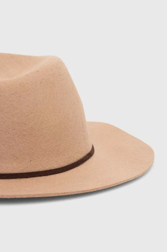 Vlnený klobúk béžová farba 100 % Vlna