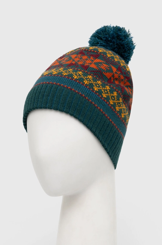 Czapka męska beanie z pomponem kolor multicolor multicolor