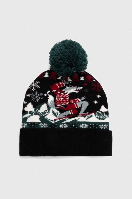 multicolor Czapka męska beanie z pomponem kolor multicolor Męski