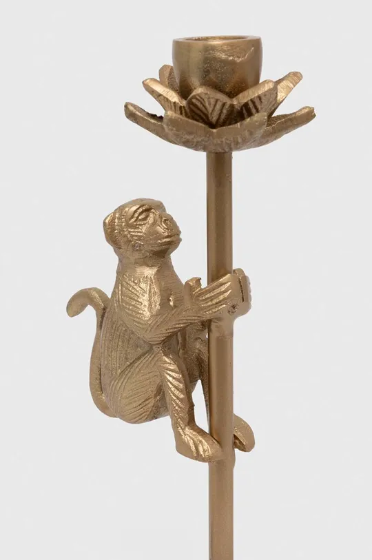 Świecznik dekoracyjny z ozdobną figurką kolor złoty złoty