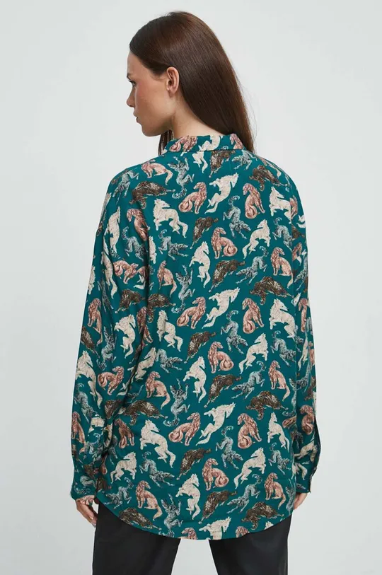 Koszula damska z kolekcji Graficzny Atlas Zwierząt kolor zielony Damski