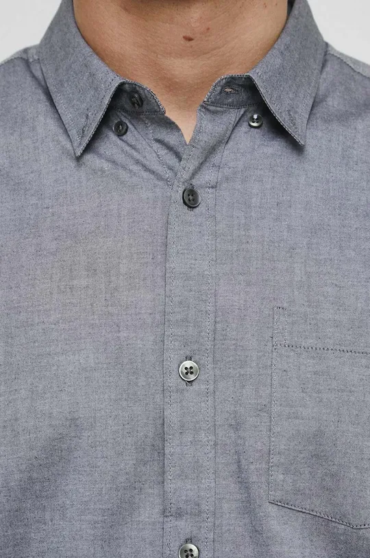 Koszula bawełniana męska z kołnierzykiem button-down kolor szary szary