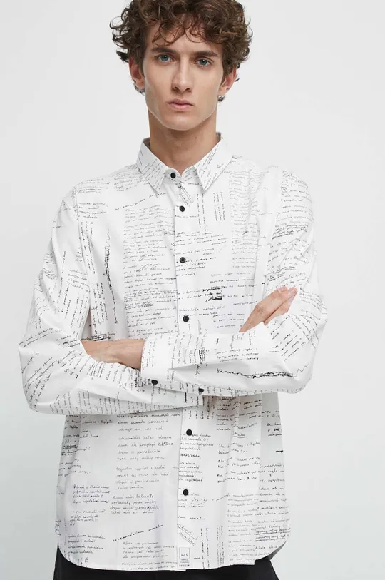 Koszula męska - Kolekcja jubileuszowa. 2023 Rok Wisławy Szymborskiej x Medicine, kolor biały biały