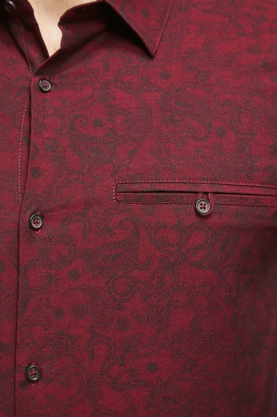 Bavlnená košeľa pánska bordová farba burgundské