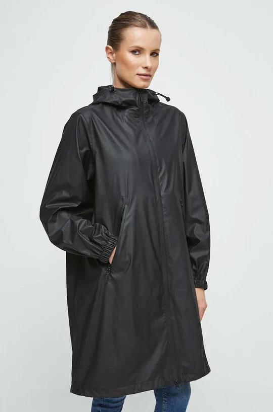 černá Nepromokavý kabát dámský černá barva Dámský