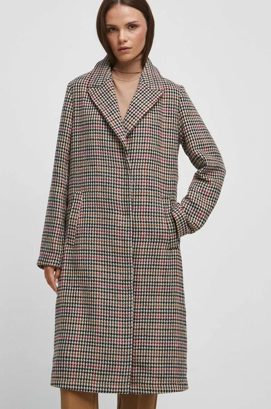 Medicine cappotto con aggiunta di lana multicolore