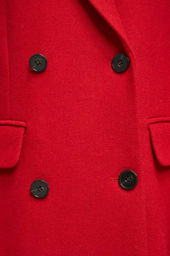 Płaszcz z domieszką wełny damski kolor czerwony