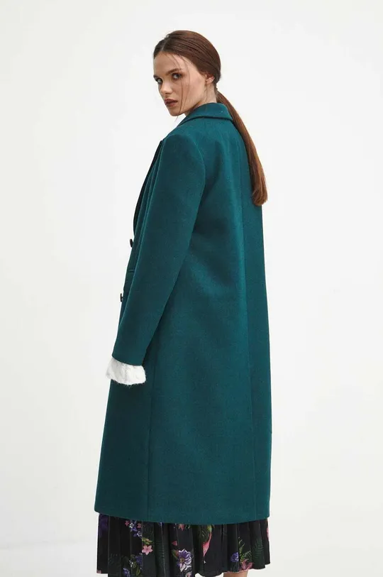 Kabát s prímesou vlny dámsky zelená farba Základná látka: 90 % Polyester, 10 % Vlna Podšívka: 100 % Polyester