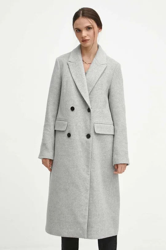 grigio Medicine cappotto con aggiunta di lana