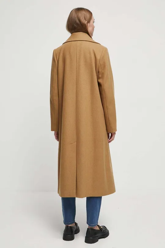 Vlnený kabát dámsky béžová farba Základná látka: 50 % Polyester, 50 % Vlna Podšívka: 100 % Polyester