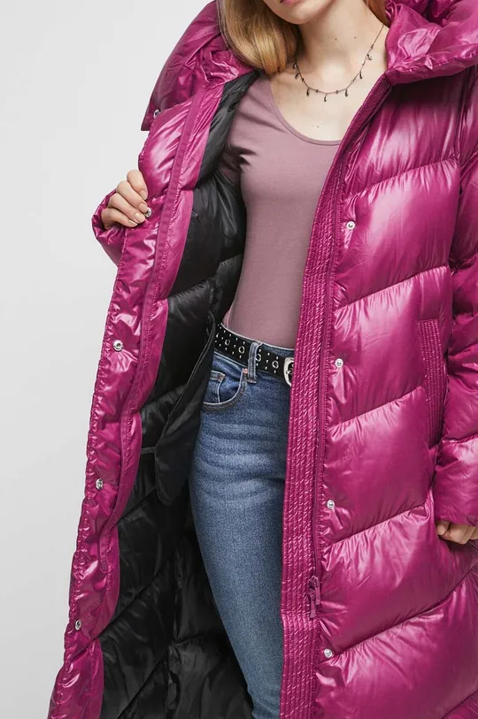 Péřový kabát růžová barva