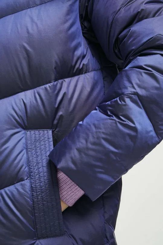 Páperový kabát dámsky fialová farba Dámsky
