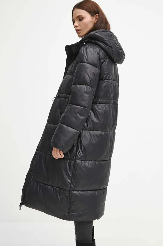 Kabát dámsky čierna farba Základná látka: 100 % Polyamid Podšívka: 100 % Polyester Výplň: 100 % Polyester