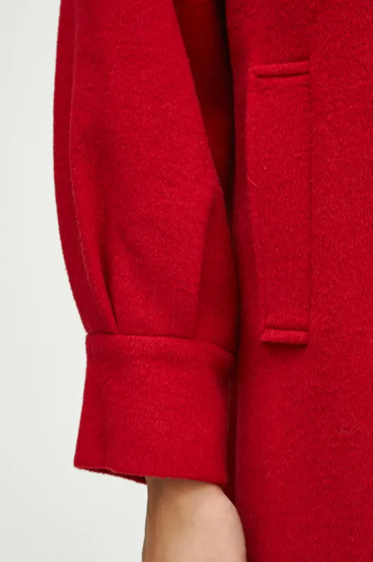 Vlnený kabát dámsky Radzka x Medicine červená farba