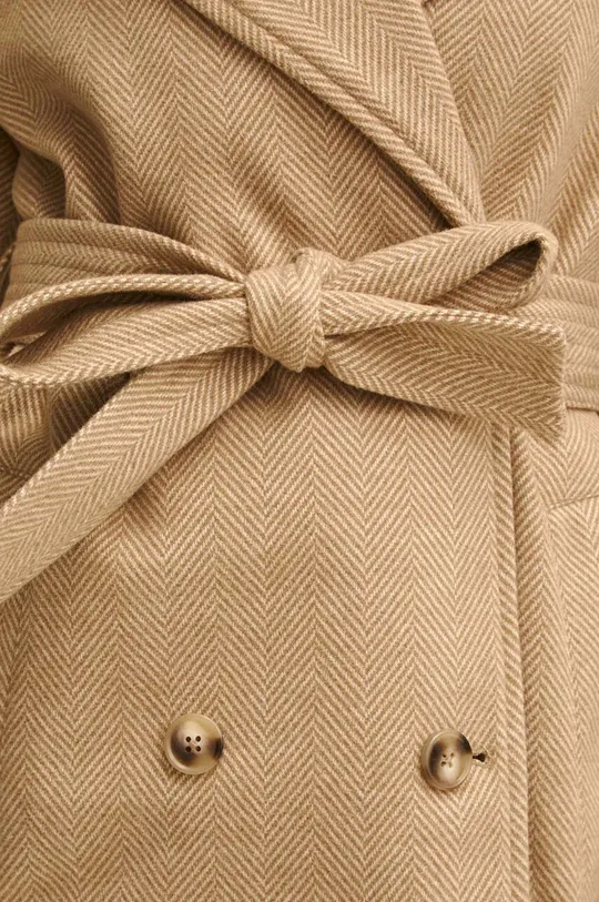 Kabát dámsky so vzorom béžová farba