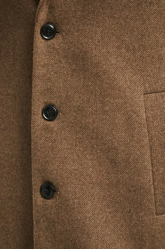 Płaszcz z domieszką wełny męski kolor brązowy Męski