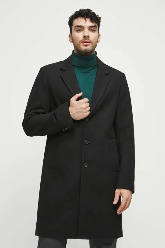 nero Medicine cappotto con aggiunta di lana