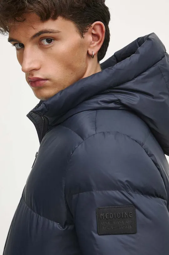tmavomodrá Páperová bunda pánska prešívaná tmavomodrá farba