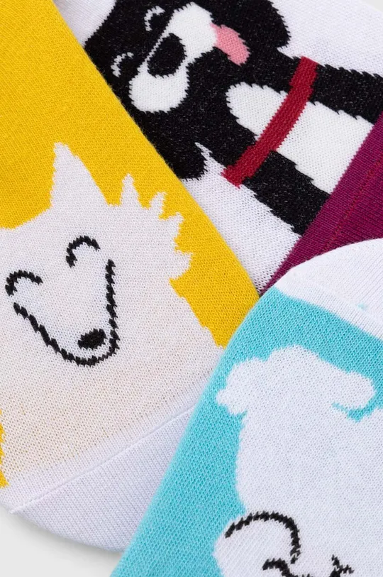 Skarpetki bawełniane damskie wzorzyste z kolekcji na Dzień Psa (3-pack) kolor multicolor multicolor
