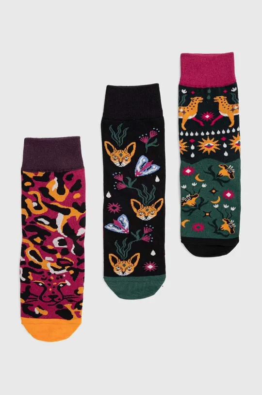 Ponožky dámske bavlnené so vzorom (3-pack) viacfarebná