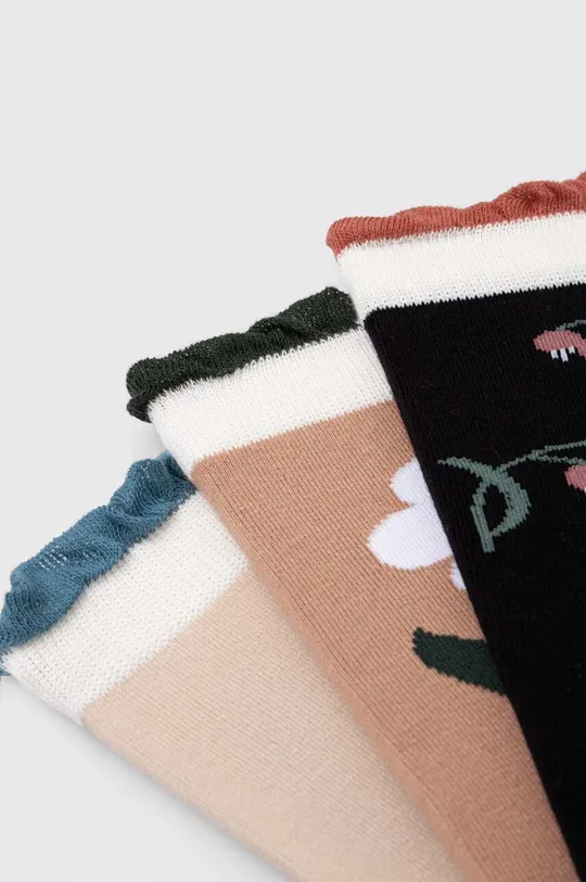 Bavlnené ponožky dámske kvetované (3-pack) viac farieb viacfarebná