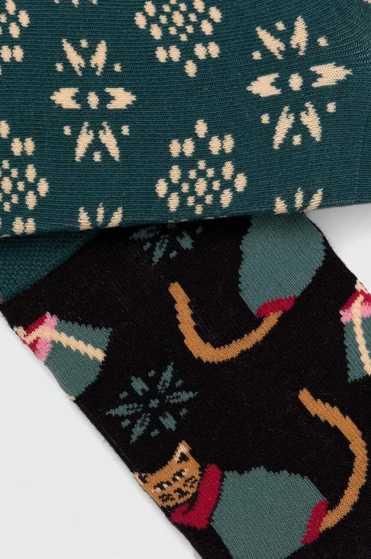 Skarpetki bawełniane damskie z motywem świątecznym (2-pack) kolor multicolor multicolor