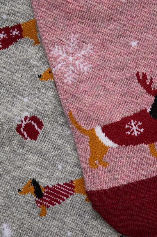 Skarpetki bawełniane damskie świąteczne (2-pack) kolor multicolor multicolor