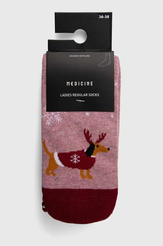 Skarpetki bawełniane damskie świąteczne (2-pack) kolor multicolor 75 % Bawełna, 23 % Poliamid, 2 % Elastan 