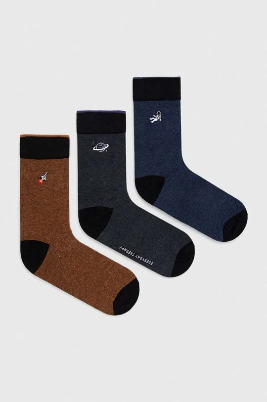 viacfarebná Ponožky pánske s ozdobnou výšivkou - vesmír (3-pack) viac farieb Pánsky