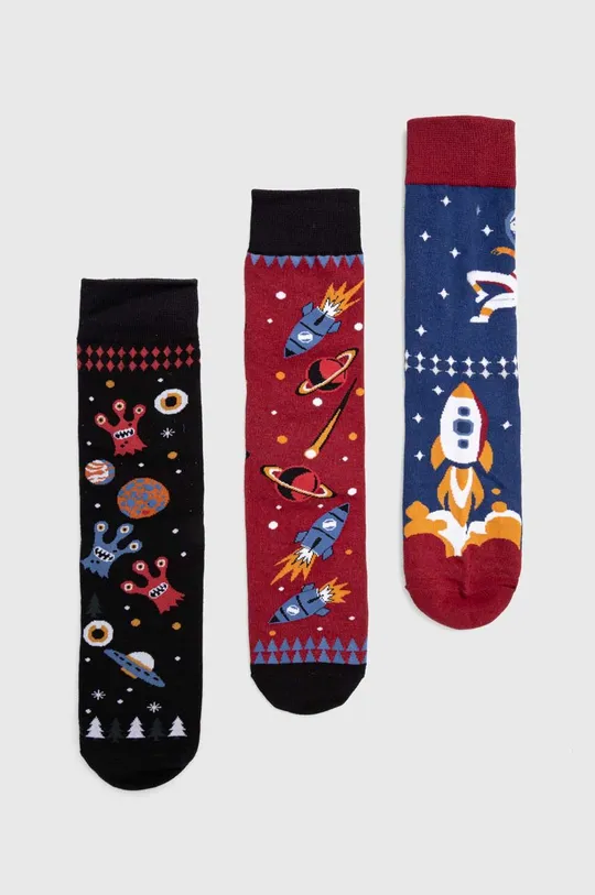 Bavlnené ponožky pánske so vzorom: vesmír (3-pack) viac farieb viacfarebná